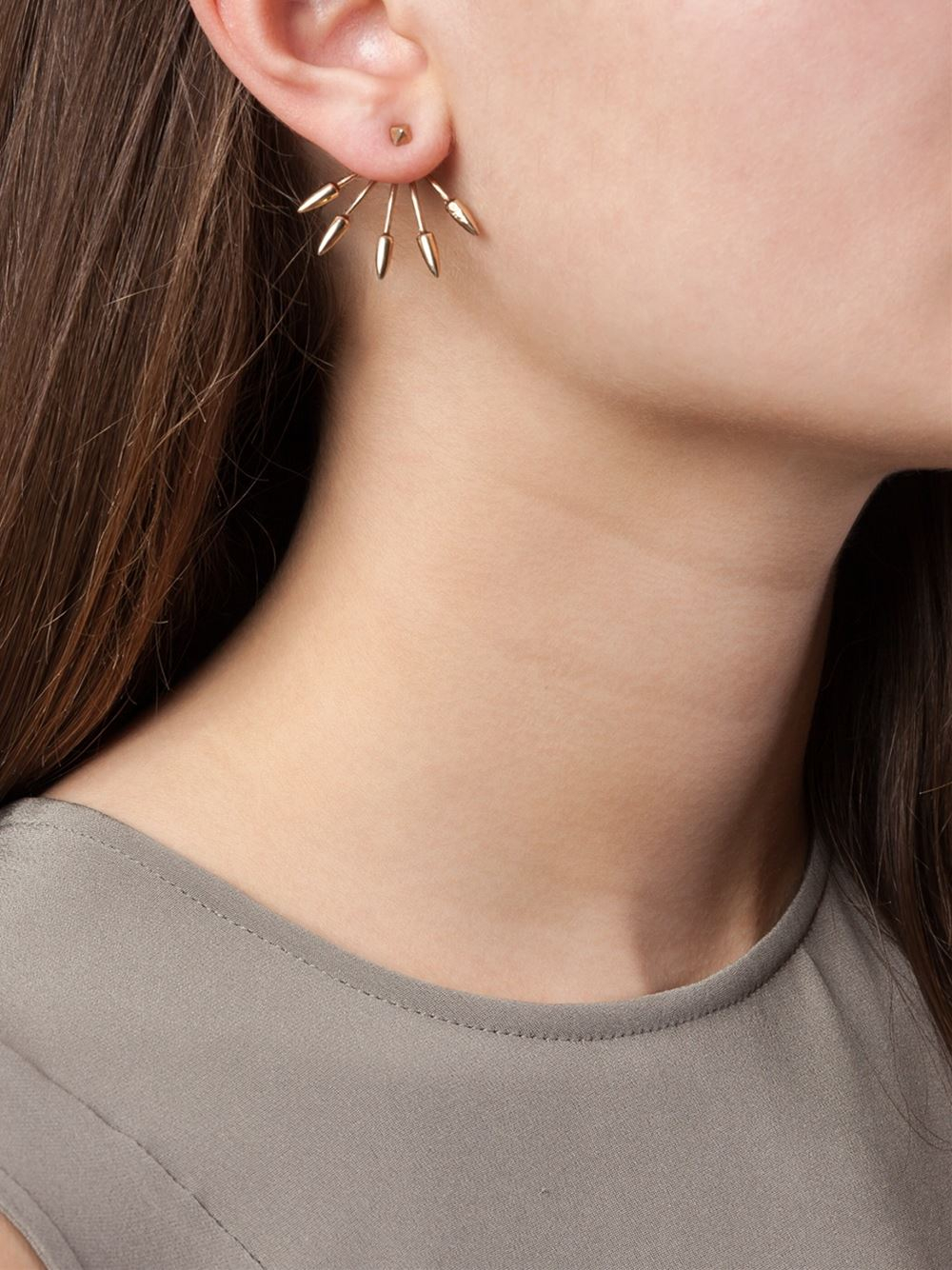 Pamela Love ファイブスパイクデザインピアス Five Spike Earrings, Spike Earrings - Pamela Love