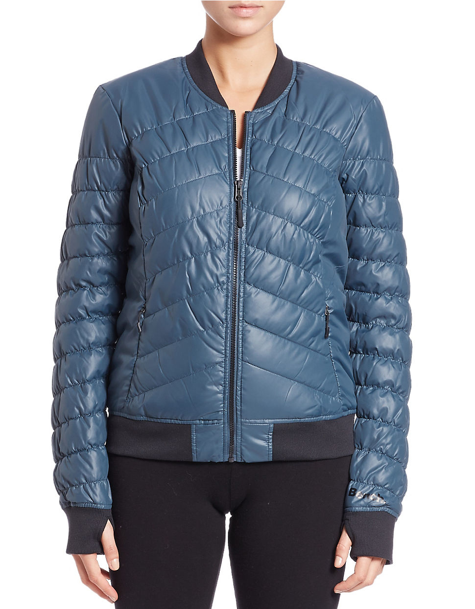 Bench Puffer Thumb-hole Bomber Jacket in Blue (Midnight Navy) - Save 75 ...