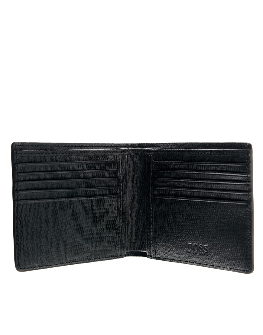 Hugo Boss Brino Leather Billfold Wallet in Black for Men | Lyst