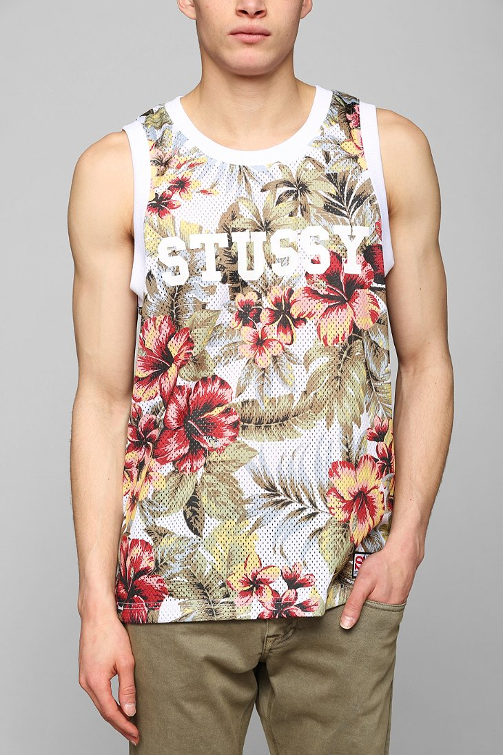Stussy Island Floral Mesh Tank Top for Men | Lyst