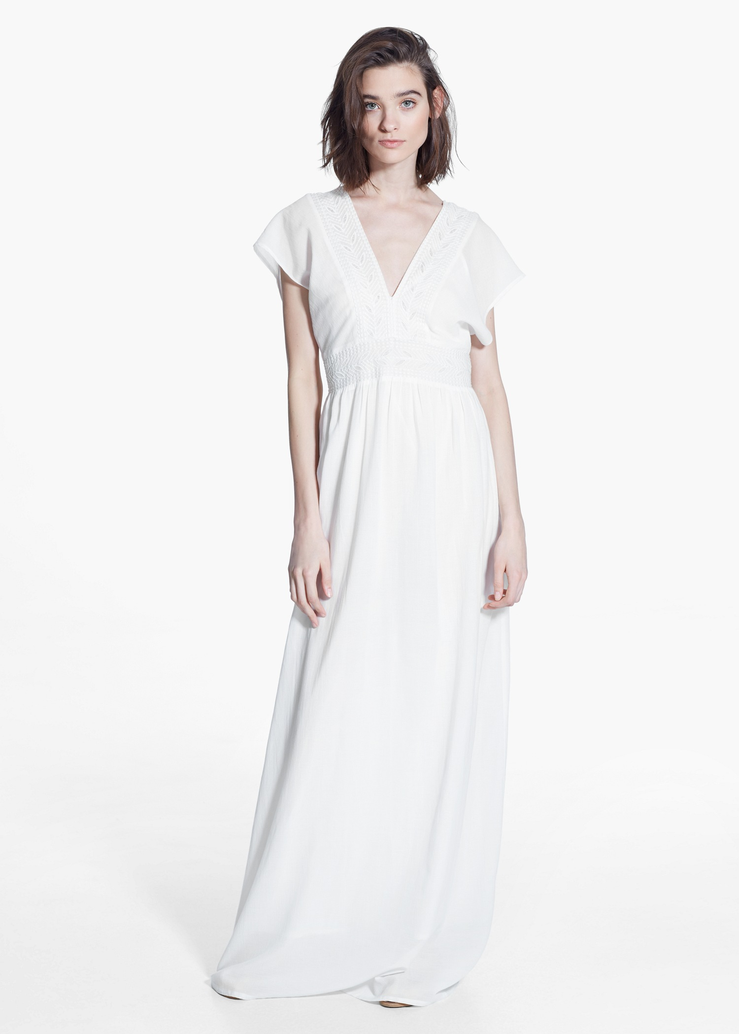 mango white long dress
