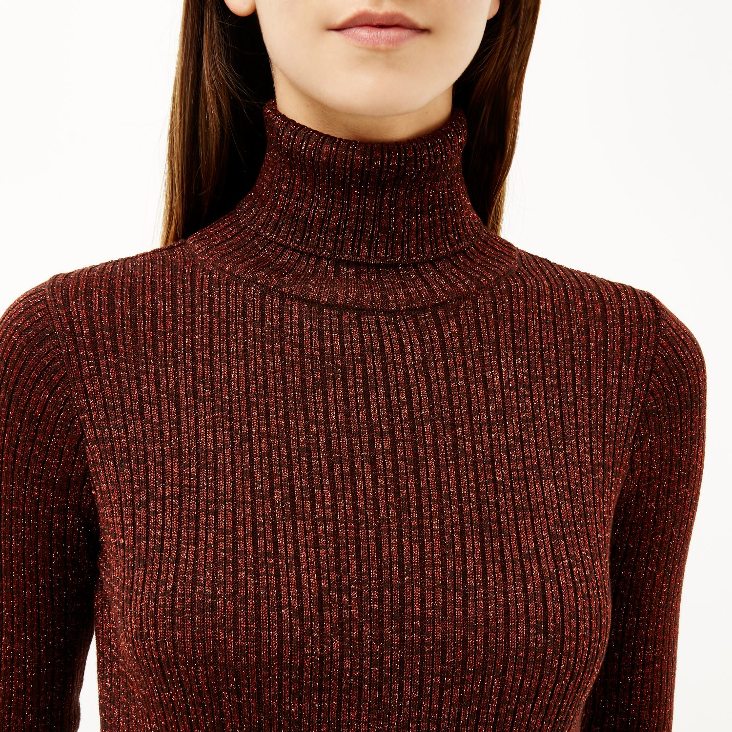 sparkly polo neck jumper