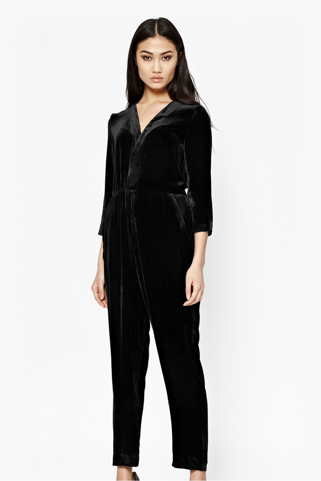 french connection velvet jumpsuit