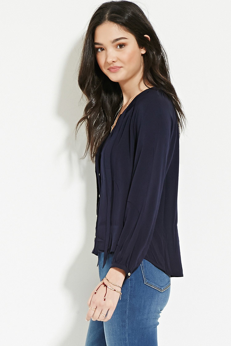 navy blue blouse forever 21