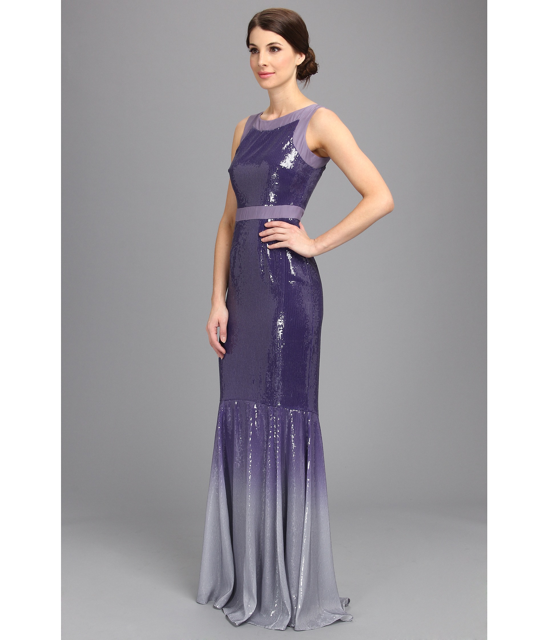 badgley mischka purple dress