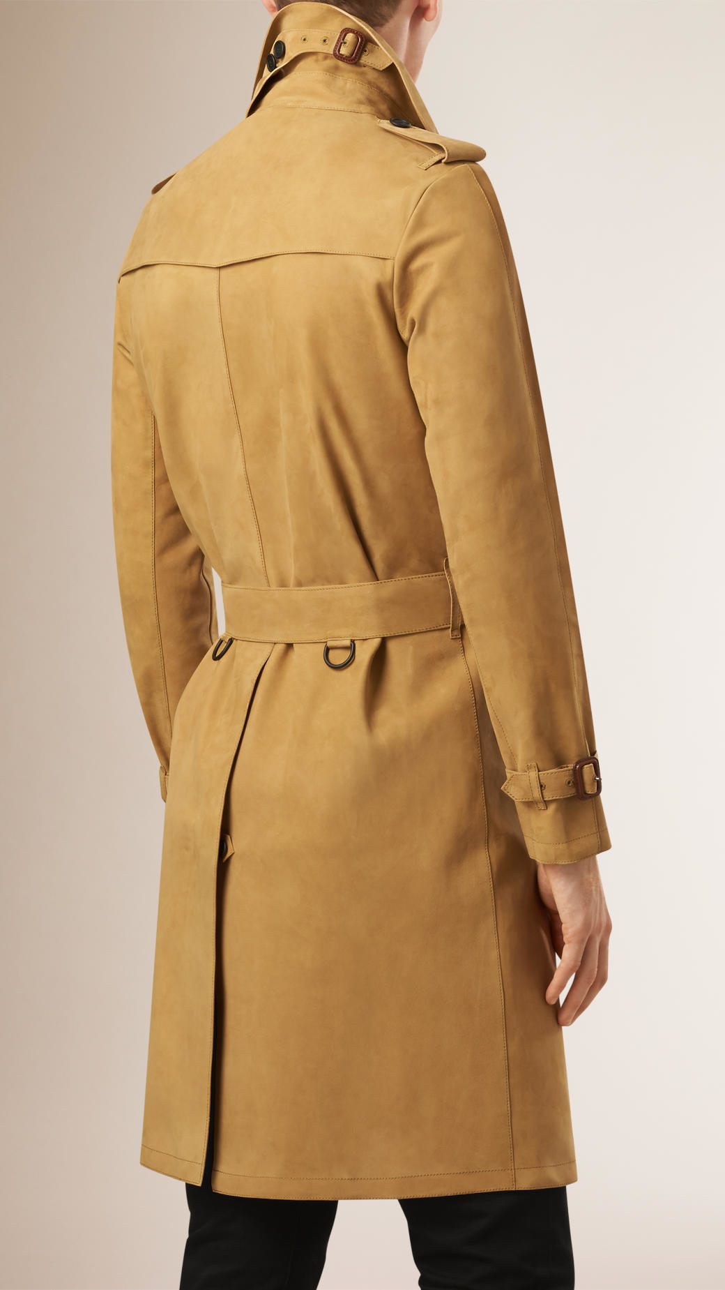 Burberry Suede Trench Coat in Tan (Brown) for Men - Lyst