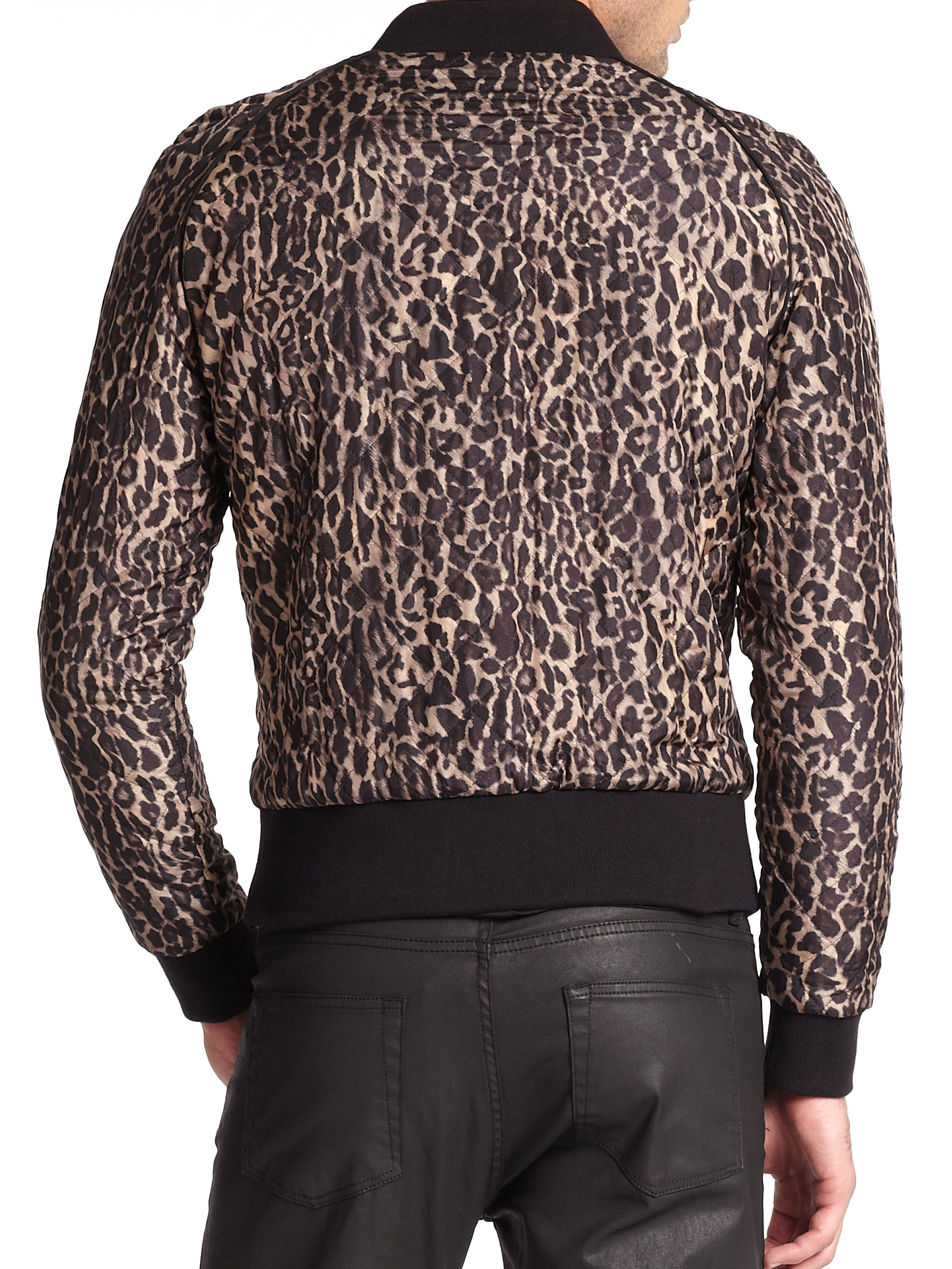 quilted leopard jacket