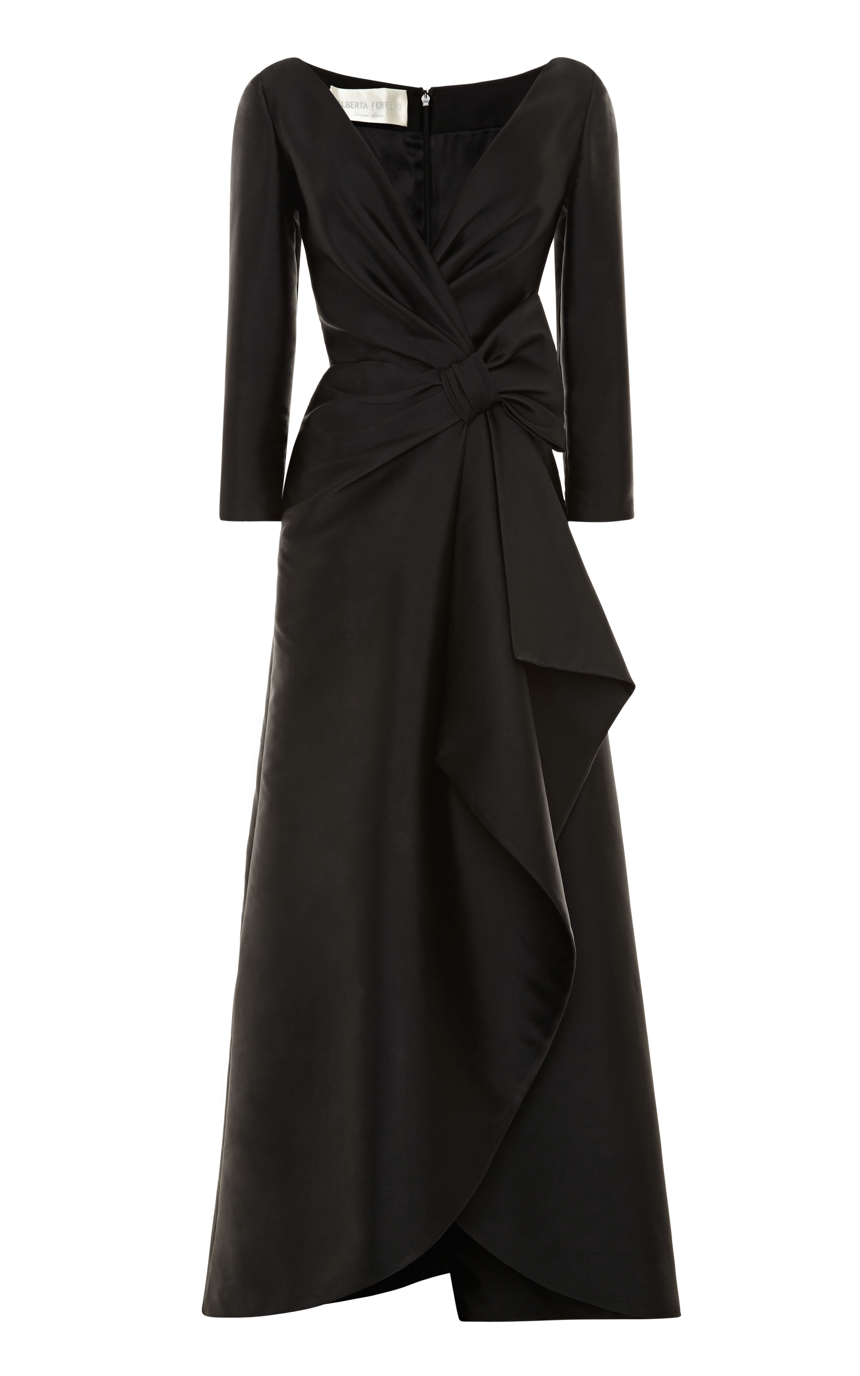 Alberta Ferretti Duchess Satin Gown in Black - Lyst