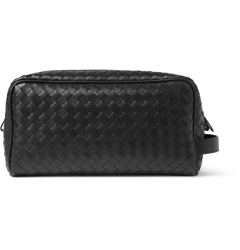 Bottega Veneta Black Cassette Mini Leather Messenger Bag for Men Mens Bags Toiletry bags and wash bags 