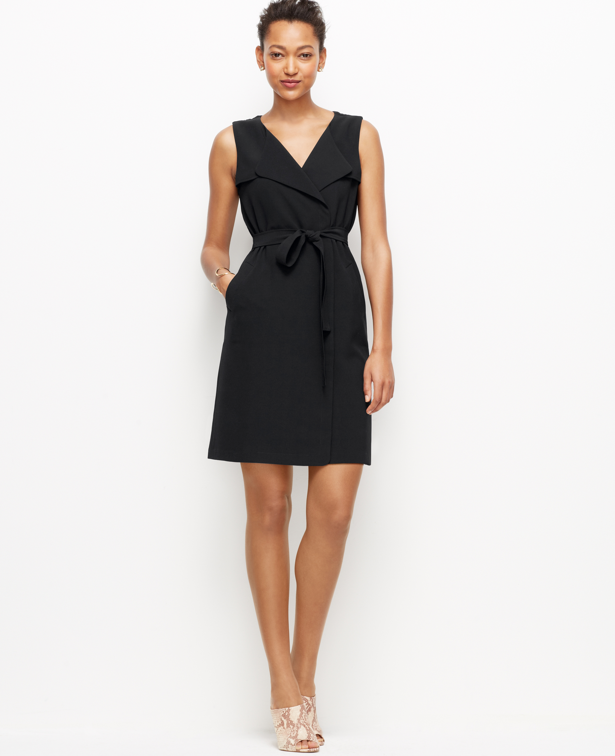 ann taylor black wrap dress