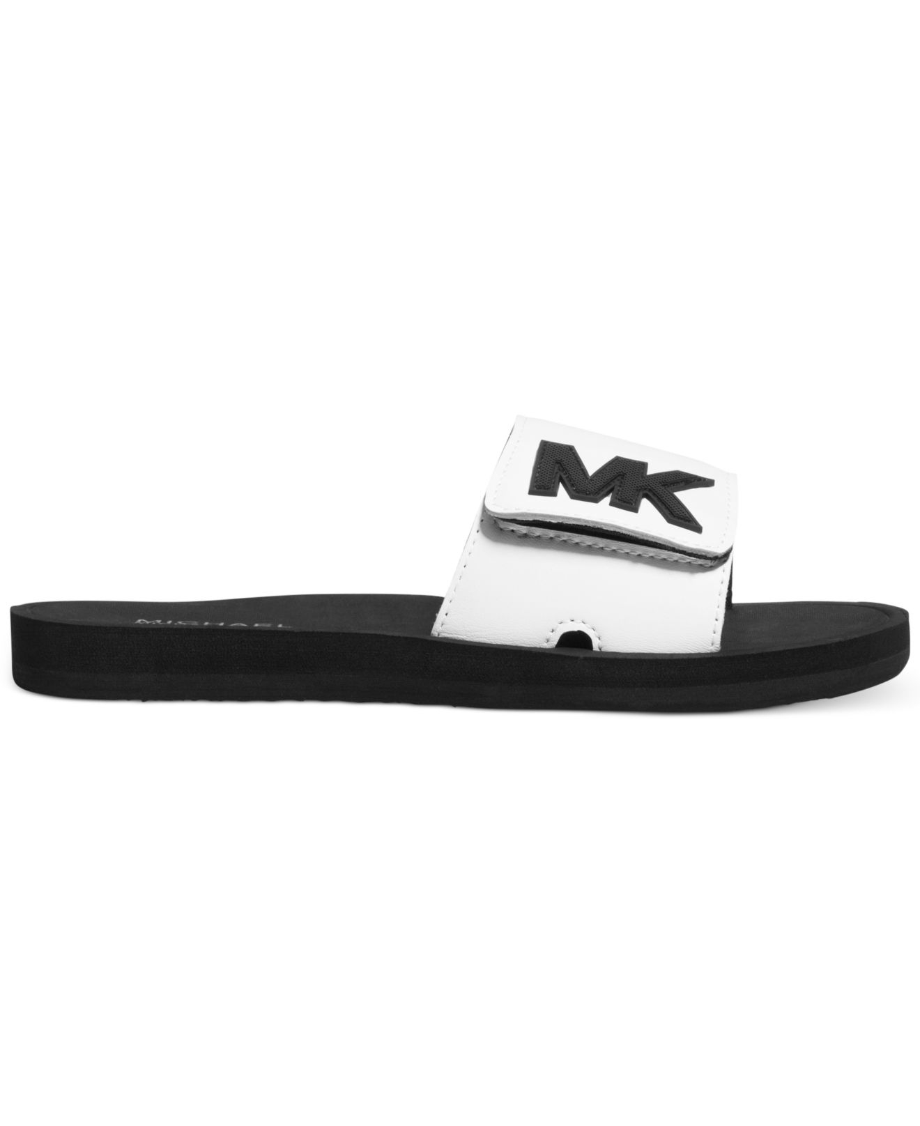 Michael Kors Leather Michael Mk Shower Slide Sandals in White - Lyst