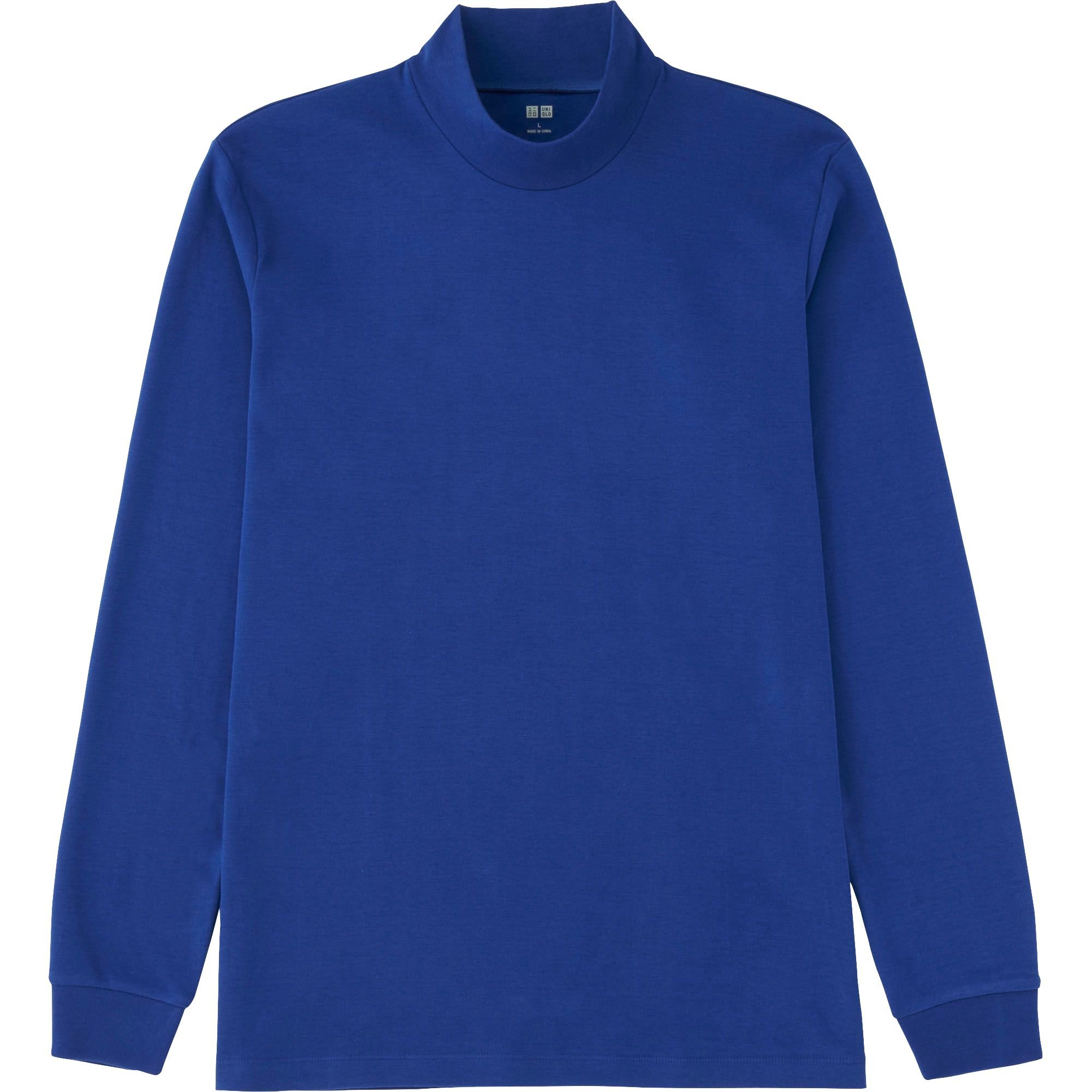 Download Uniqlo Men Soft Touch Mock Neck Long-sleeve T-shirt in ...