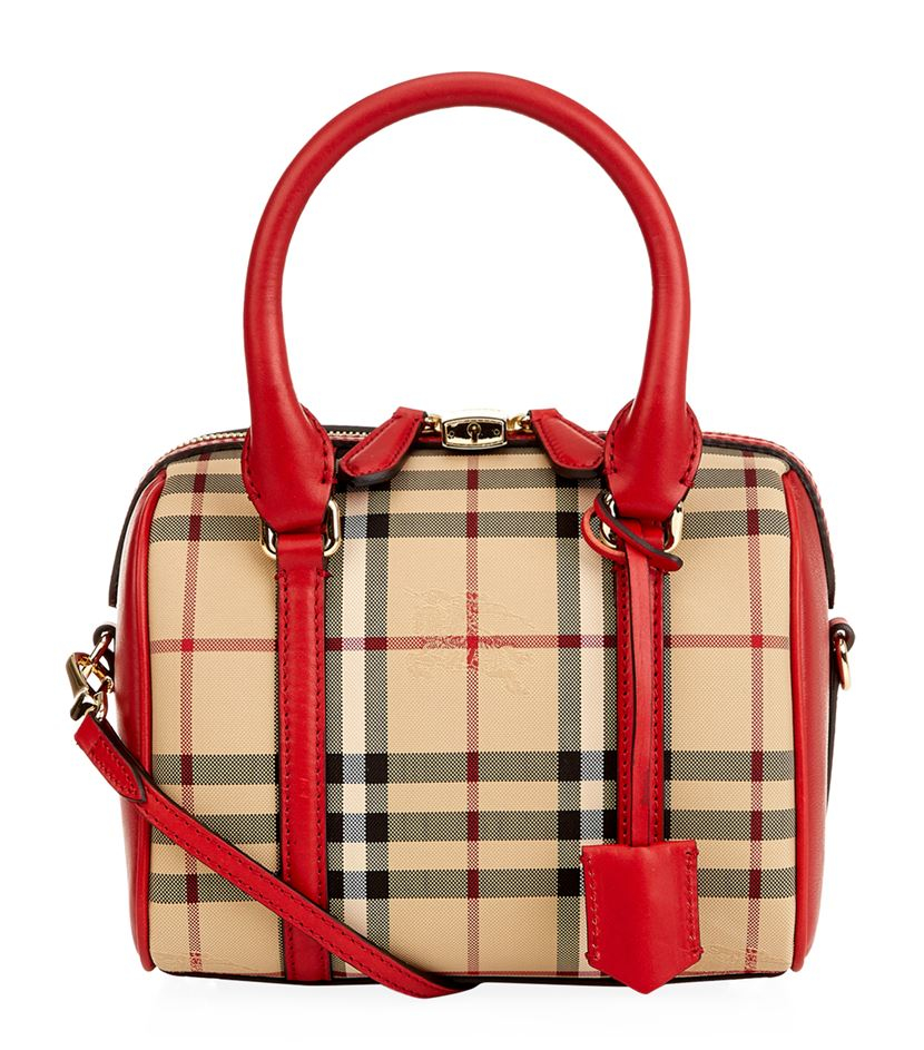 Burberry Small Horseferry Check Alchester Bag in Red Lyst