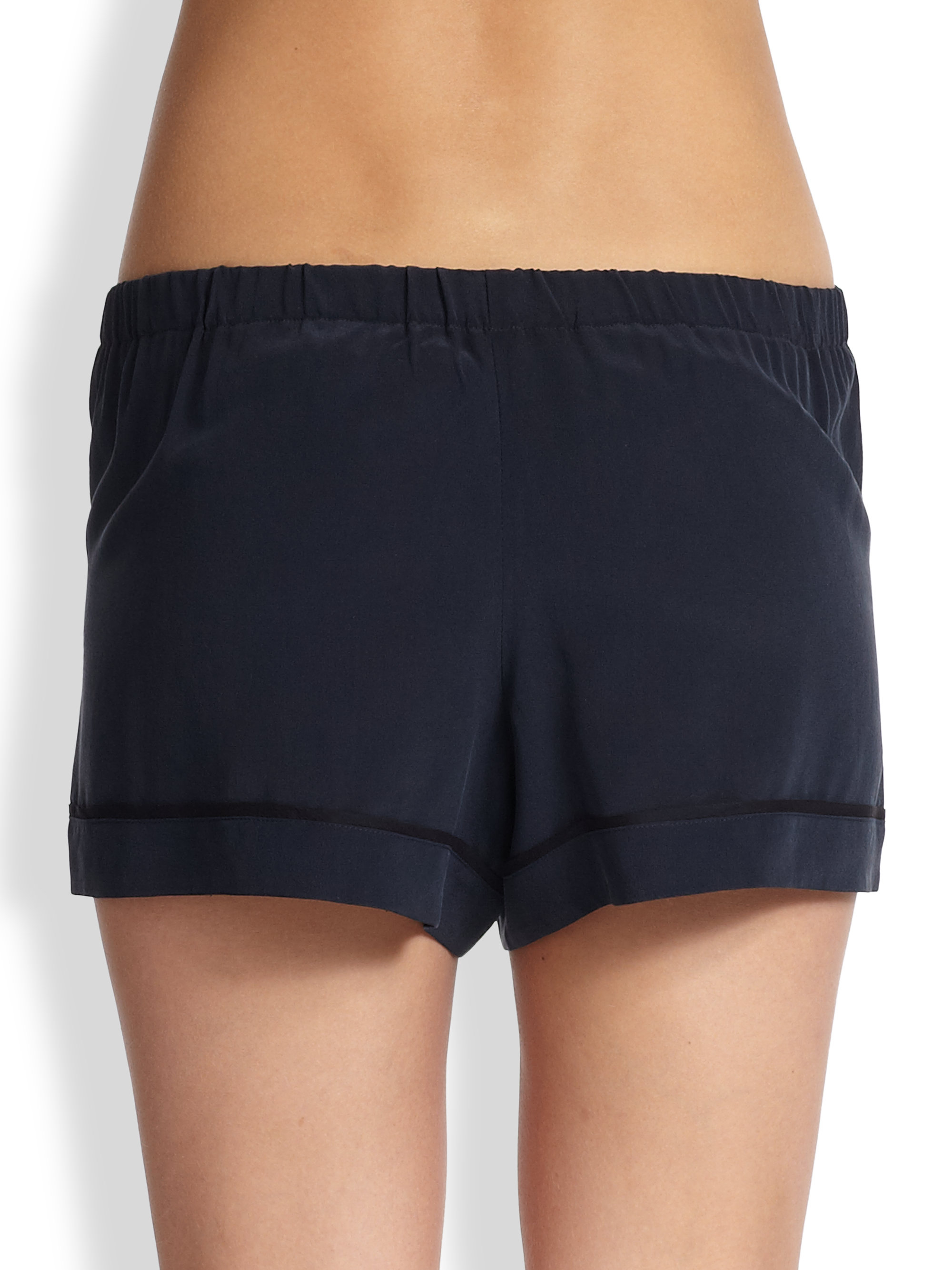 Araks Tia Solid Silk Boxer Shorts in Blue Lyst