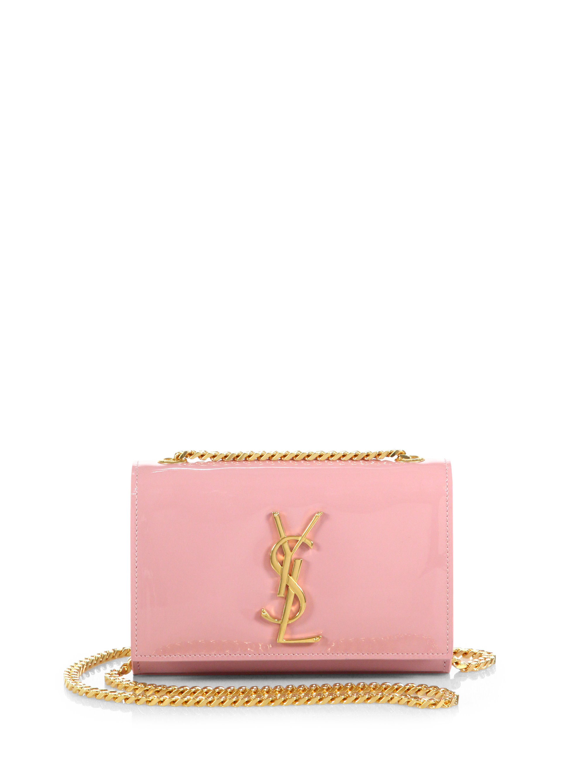 Saint laurent Monogram Small Patent Leather Chain Crossbody Bag in ...