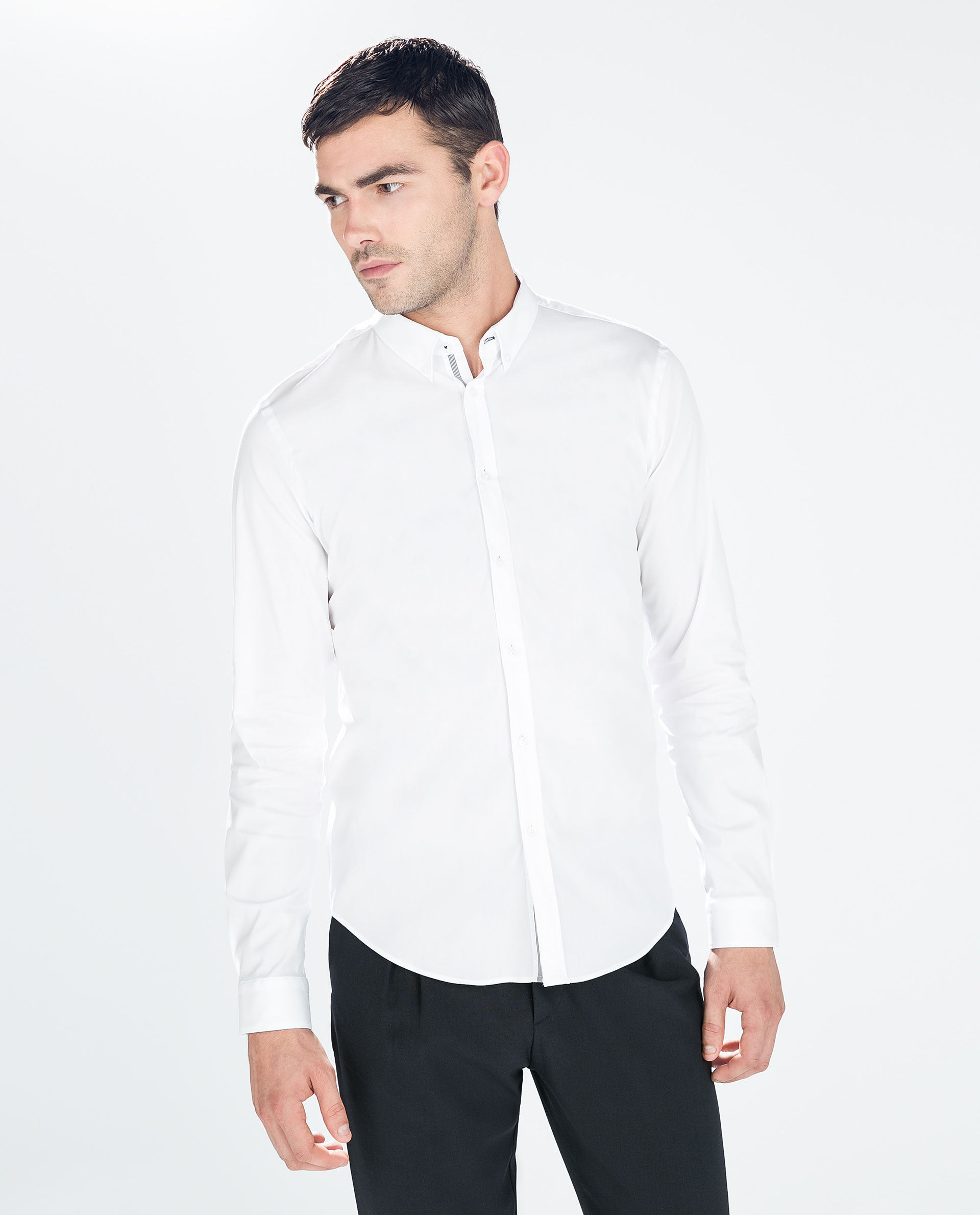 Zara Stretch Shirt in White for Men | Lyst