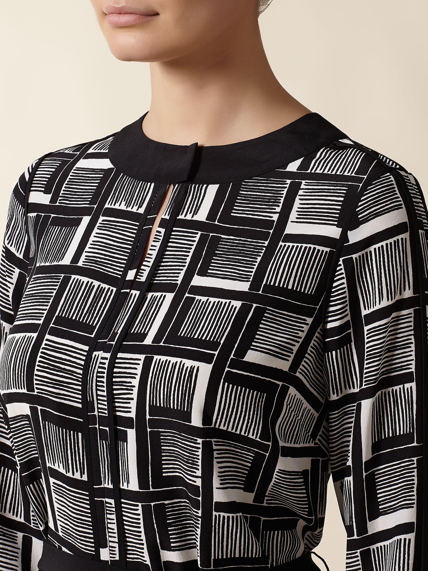 Jaeger Cube Print Silk Dress in Black Lyst