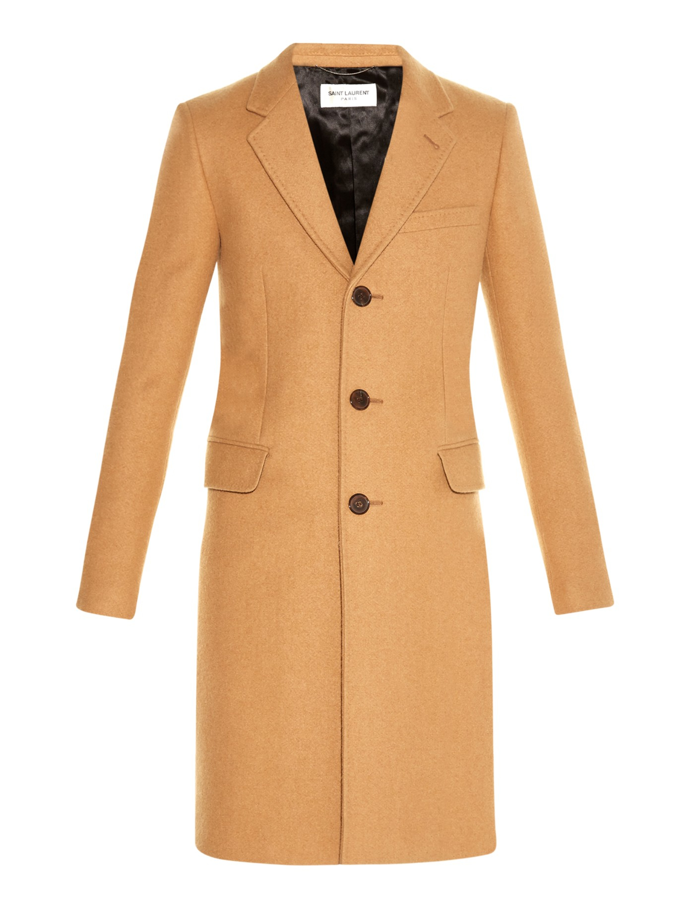 Saint Laurent Chesterfield Camel-hair Overcoat in Natural for Men | Lyst