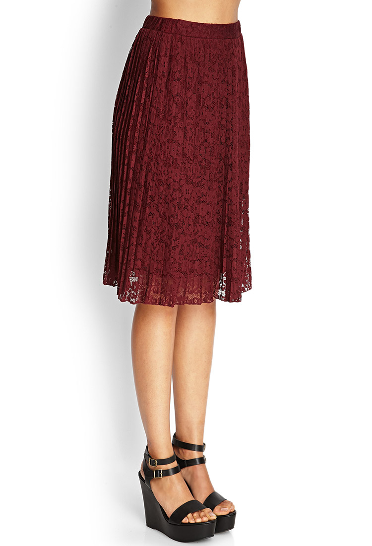 maroon lace skirt