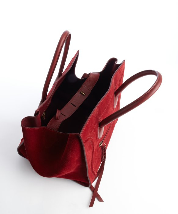 celine burgundy leather handbag luggage phantom