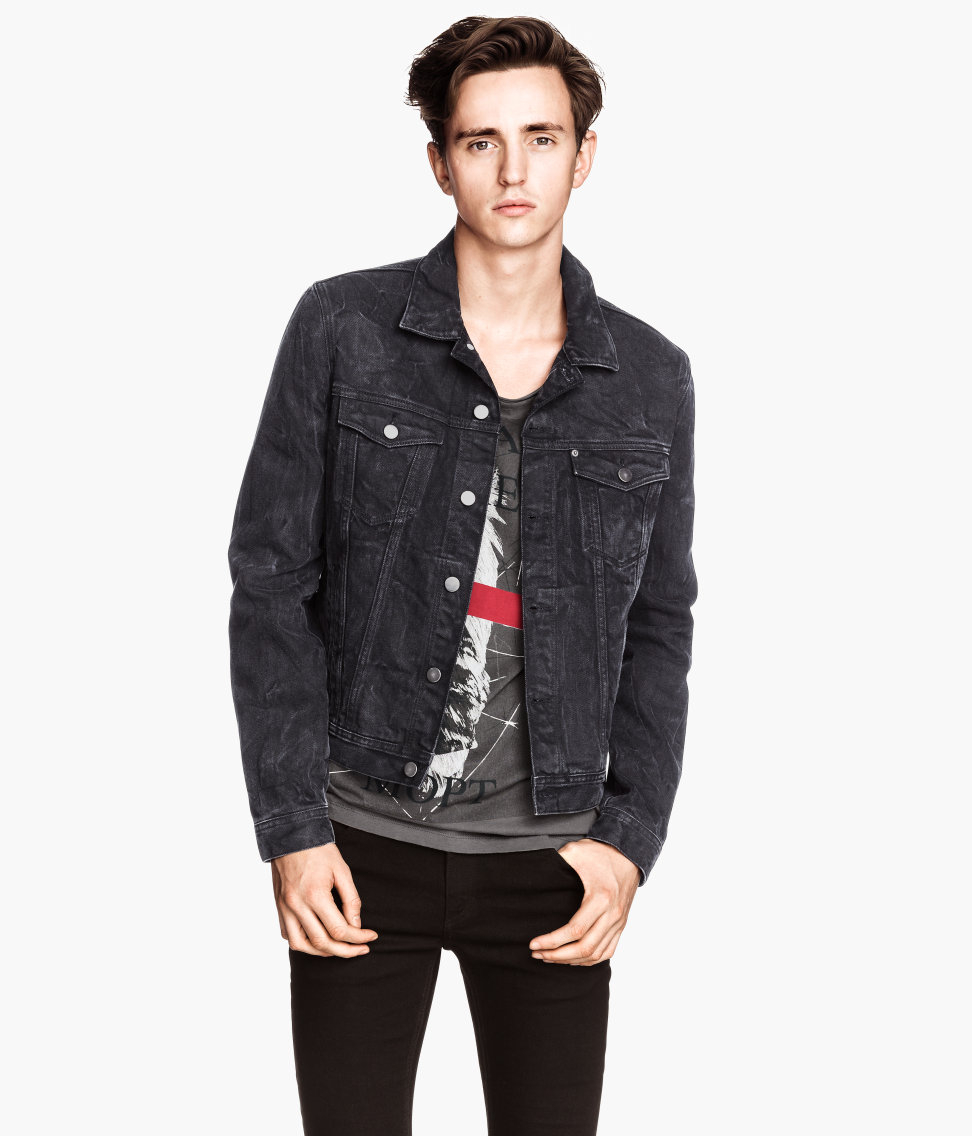 black jean jacket mens h&m