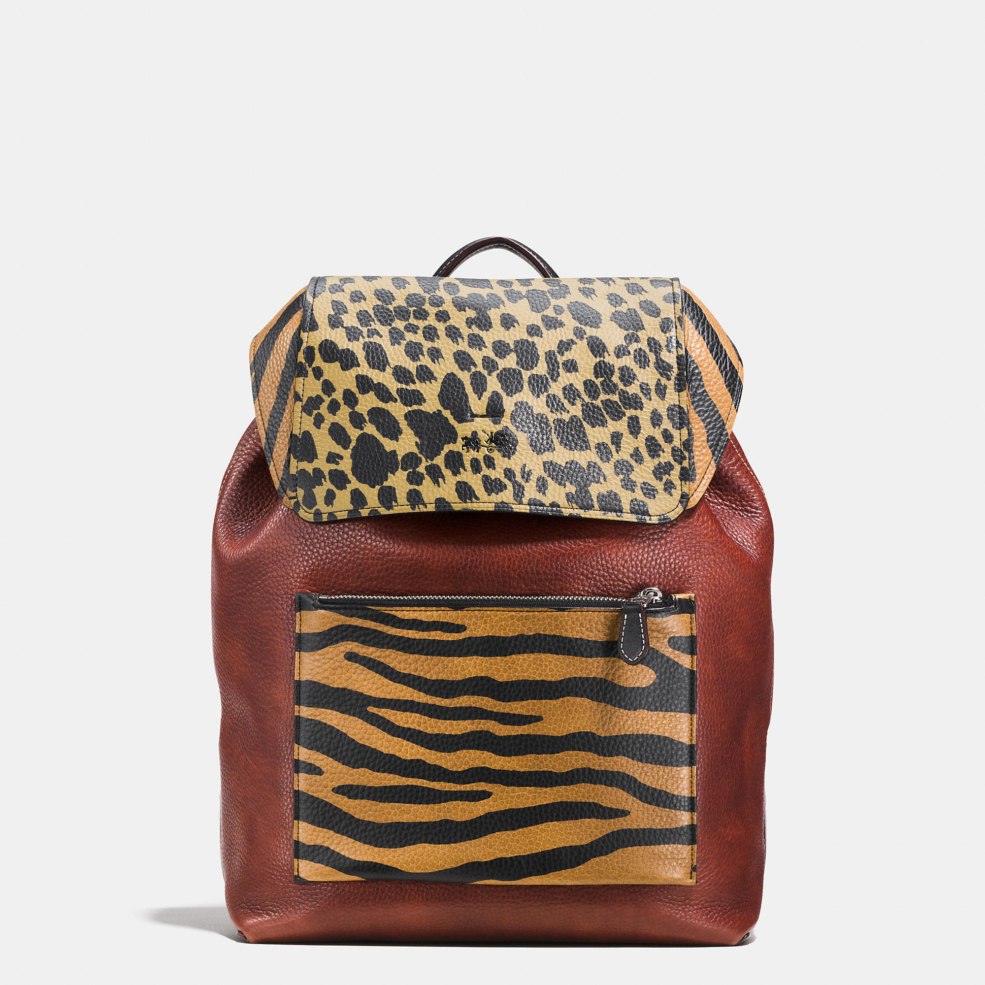 coach animal print backpack