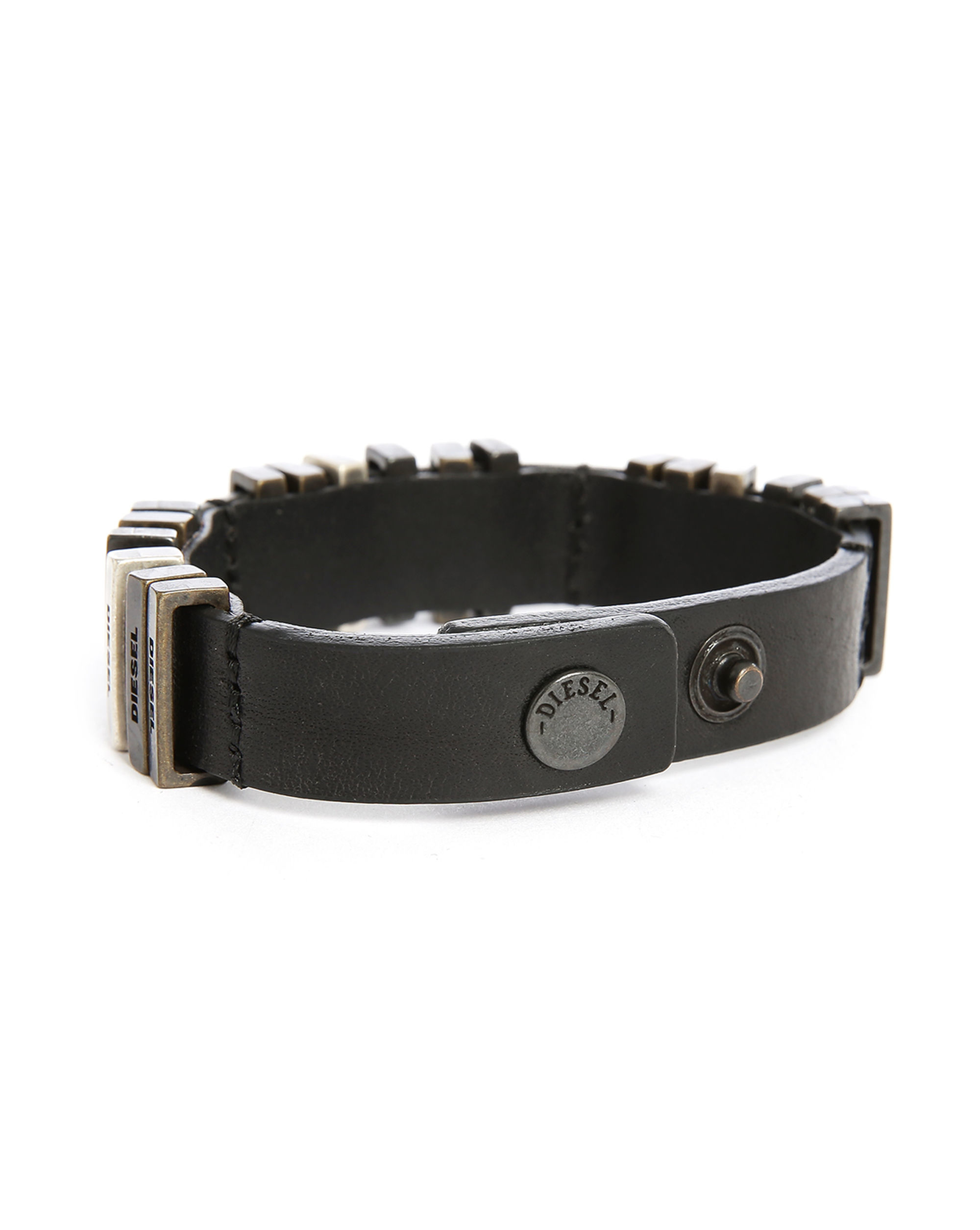 Diesel Aggaby Leather Bracelet. in Black for Men | Lyst