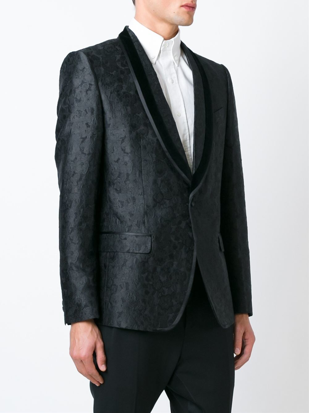 Dolce & Gabbana Floral Jacquard Dinner Jacket in Black for Men Lyst