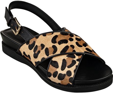 ... Mizrahi New York Bianca Lee Leopard-Print Calf Hair Sandals in Animal