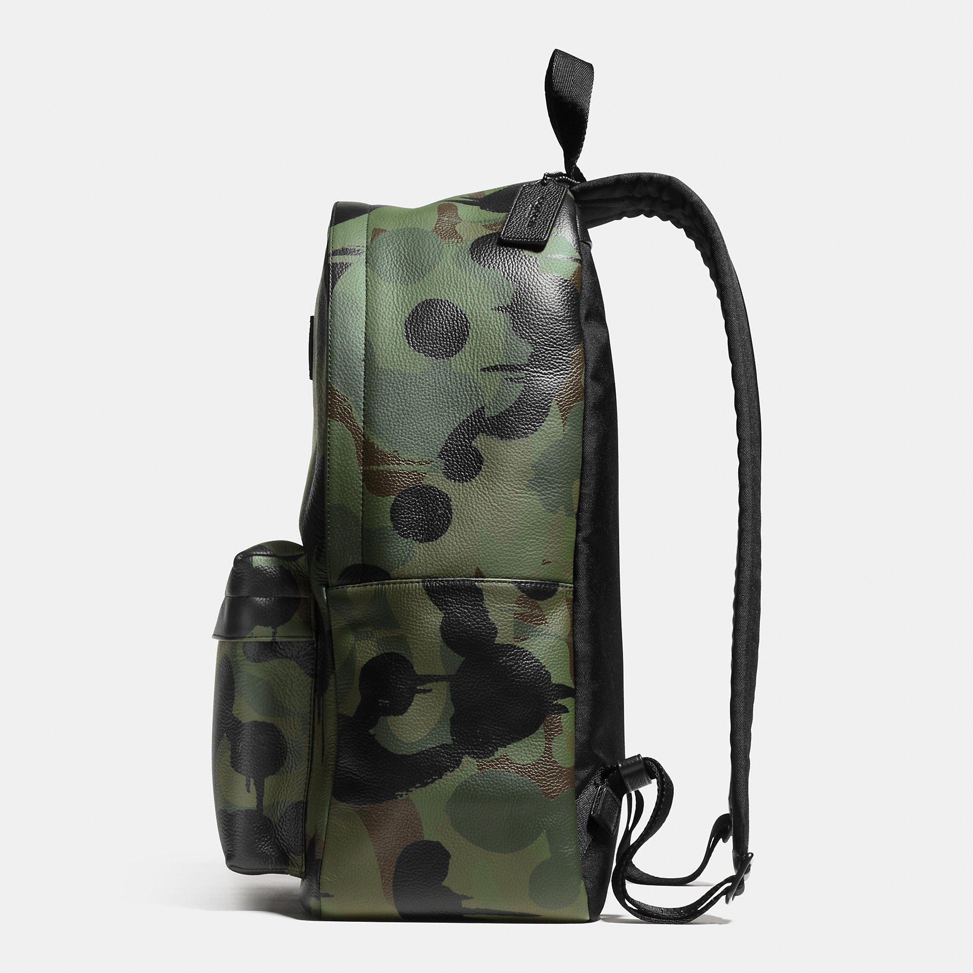 coach camo leather backpack