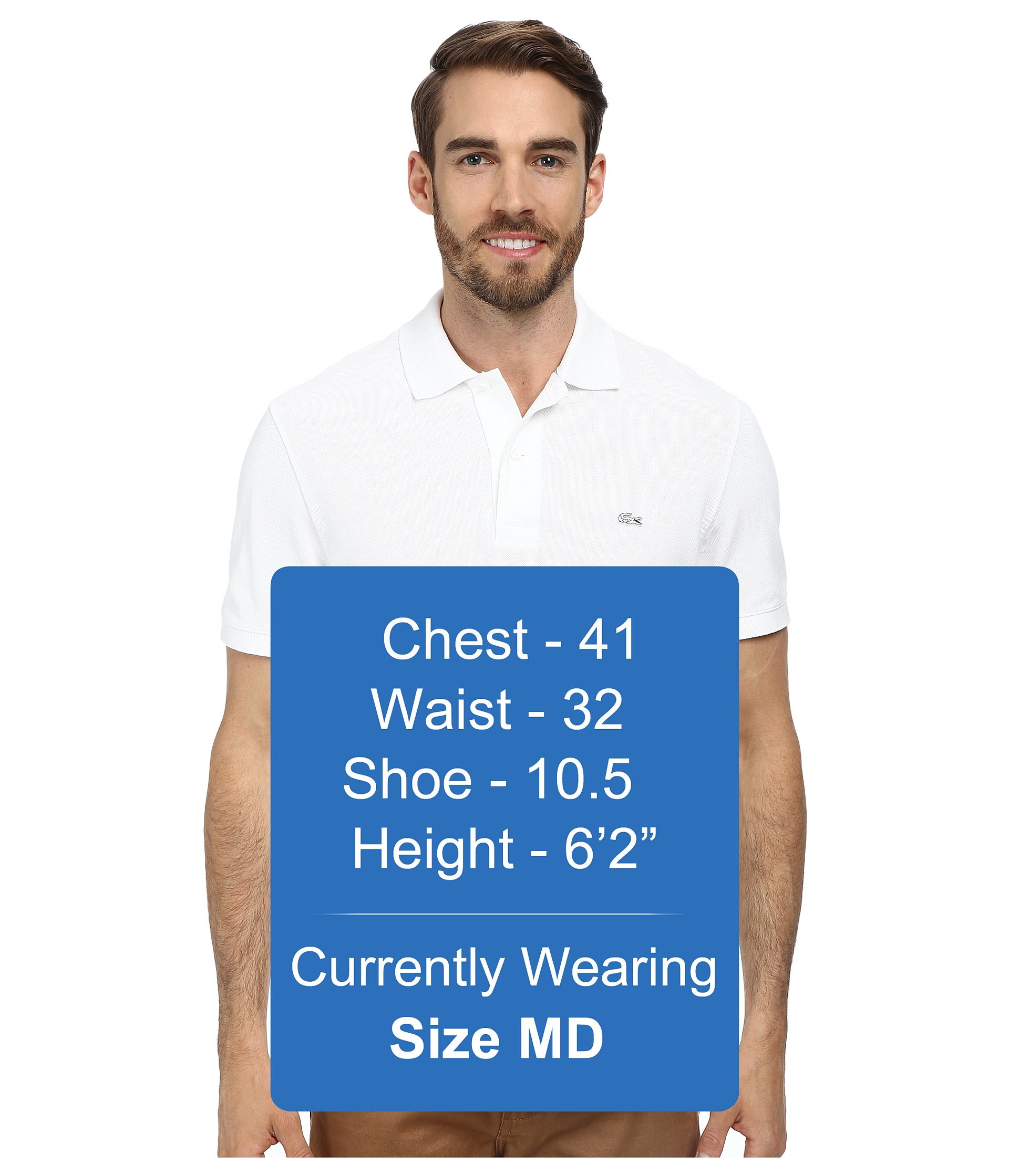 Lacoste Short Sleeve Vintage Washed Polo with Woven Trim in White