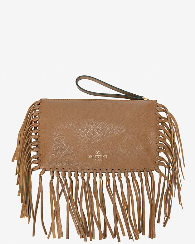 valentino fringe clutch