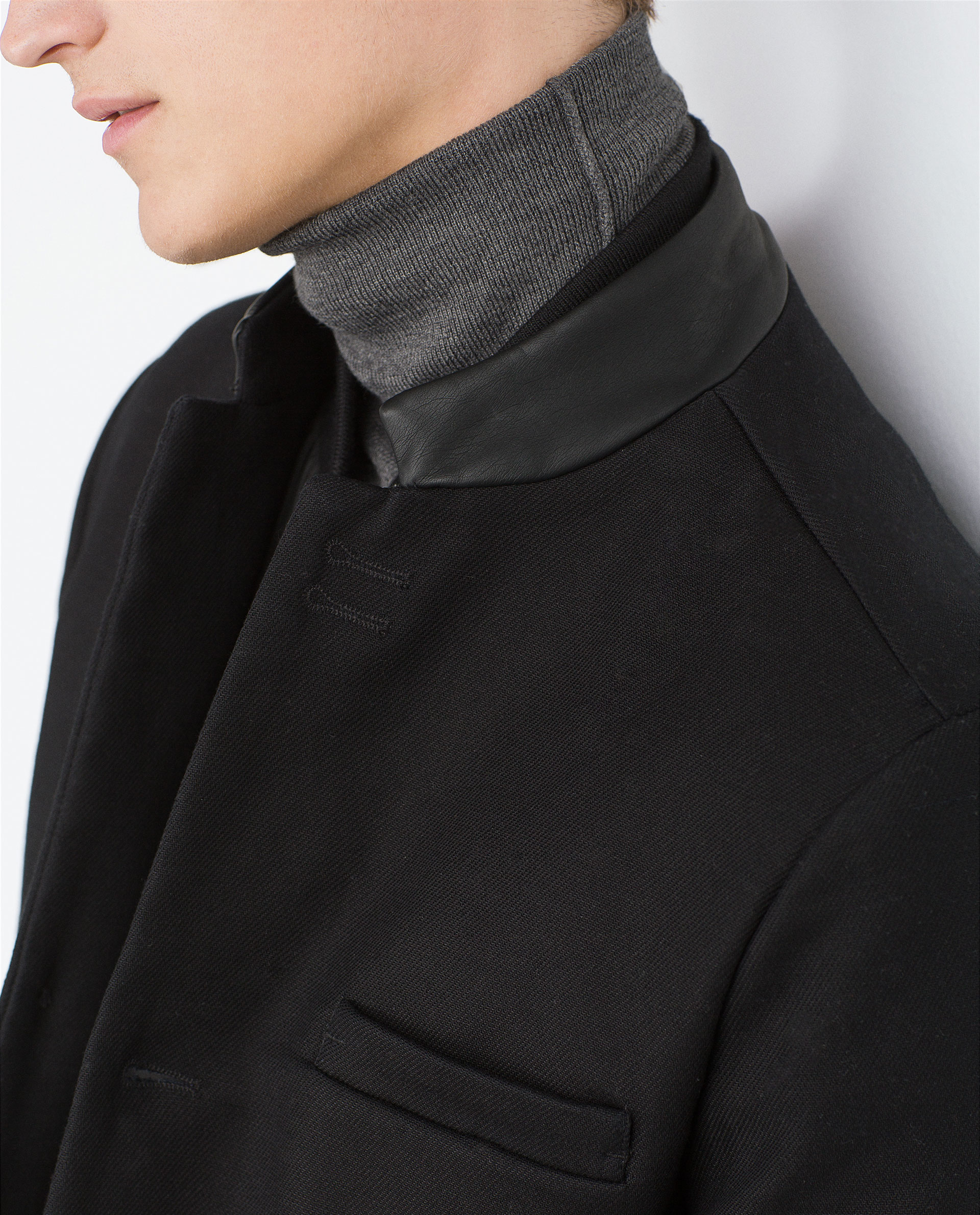 Zara Long Coat in Black for Men Lyst