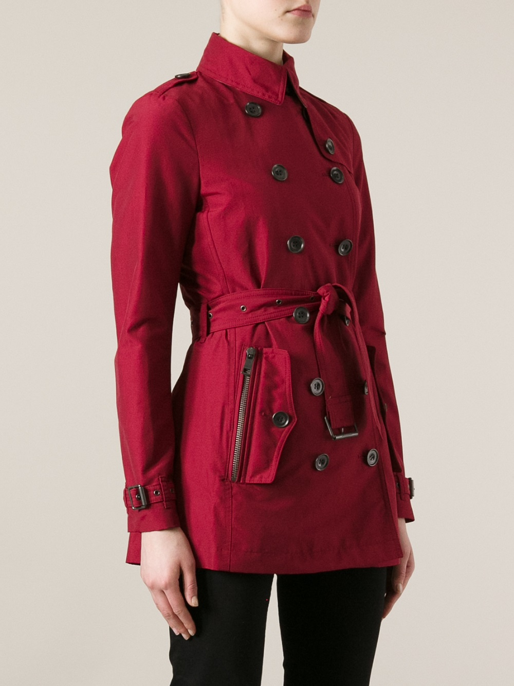 Burberry Brit Brookesby Trench in Red - Lyst