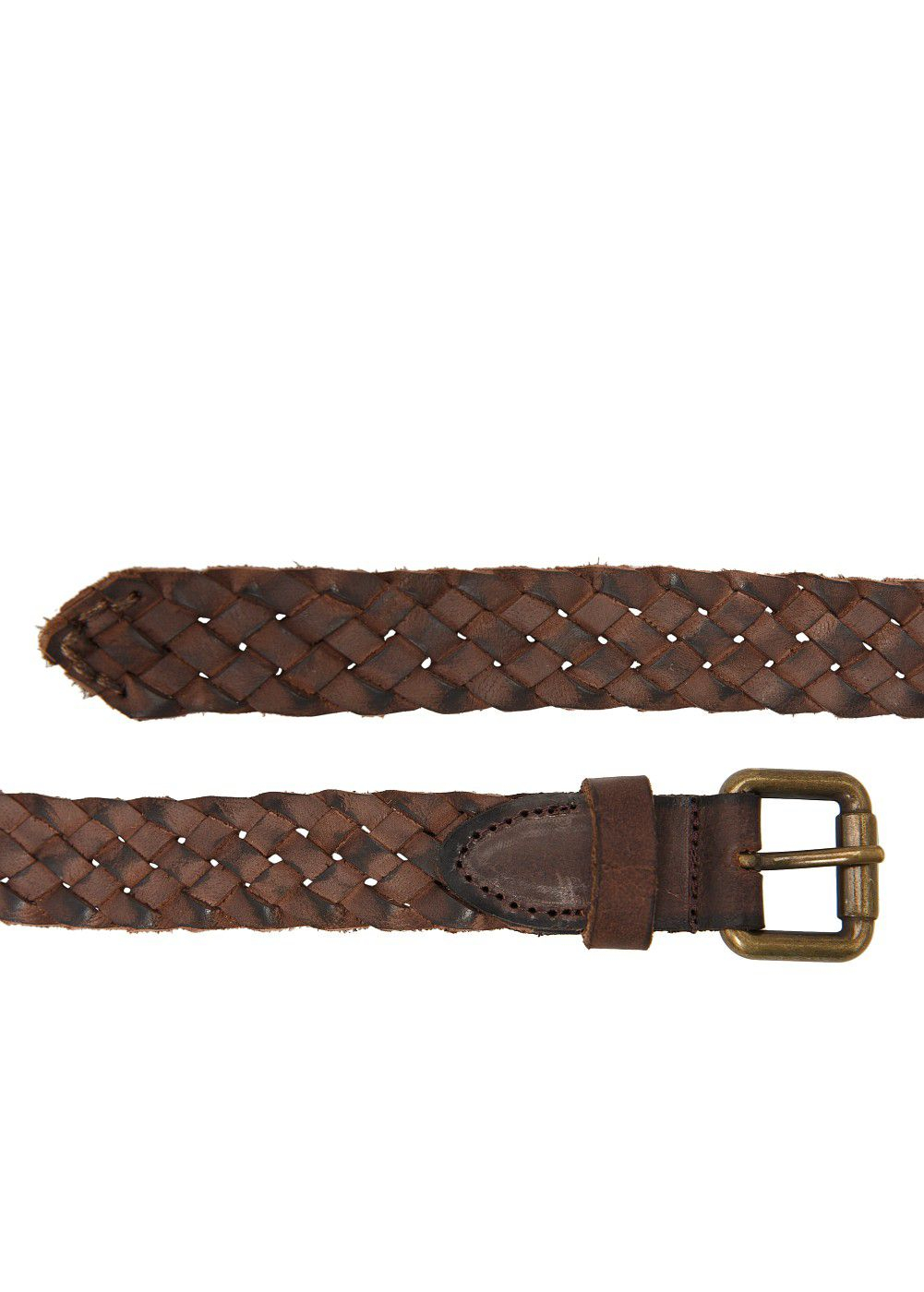 Mango Braided Leather Belt in Brown for Men | Lyst