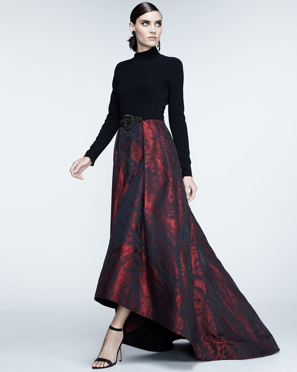 mock neck evening gowns