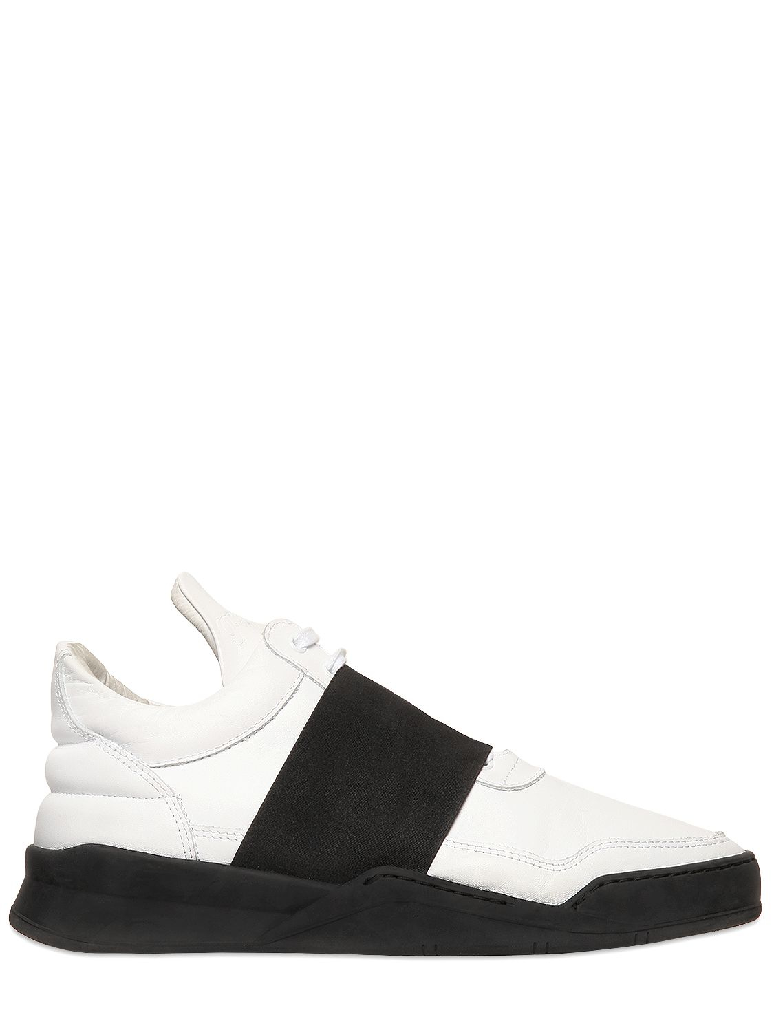 Filling Pieces Elastic Band Leather Sneakers in White/Black (Black) for Men  - Lyst