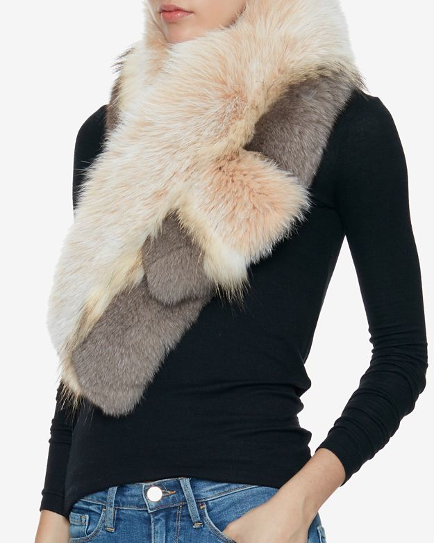 Yves Salomon Fox/raccoon Fur Two Tone