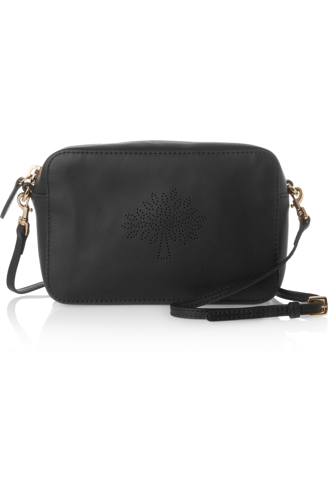 Mulberry Blossom Perforated Leather Shoulder Bag in Black - Lyst