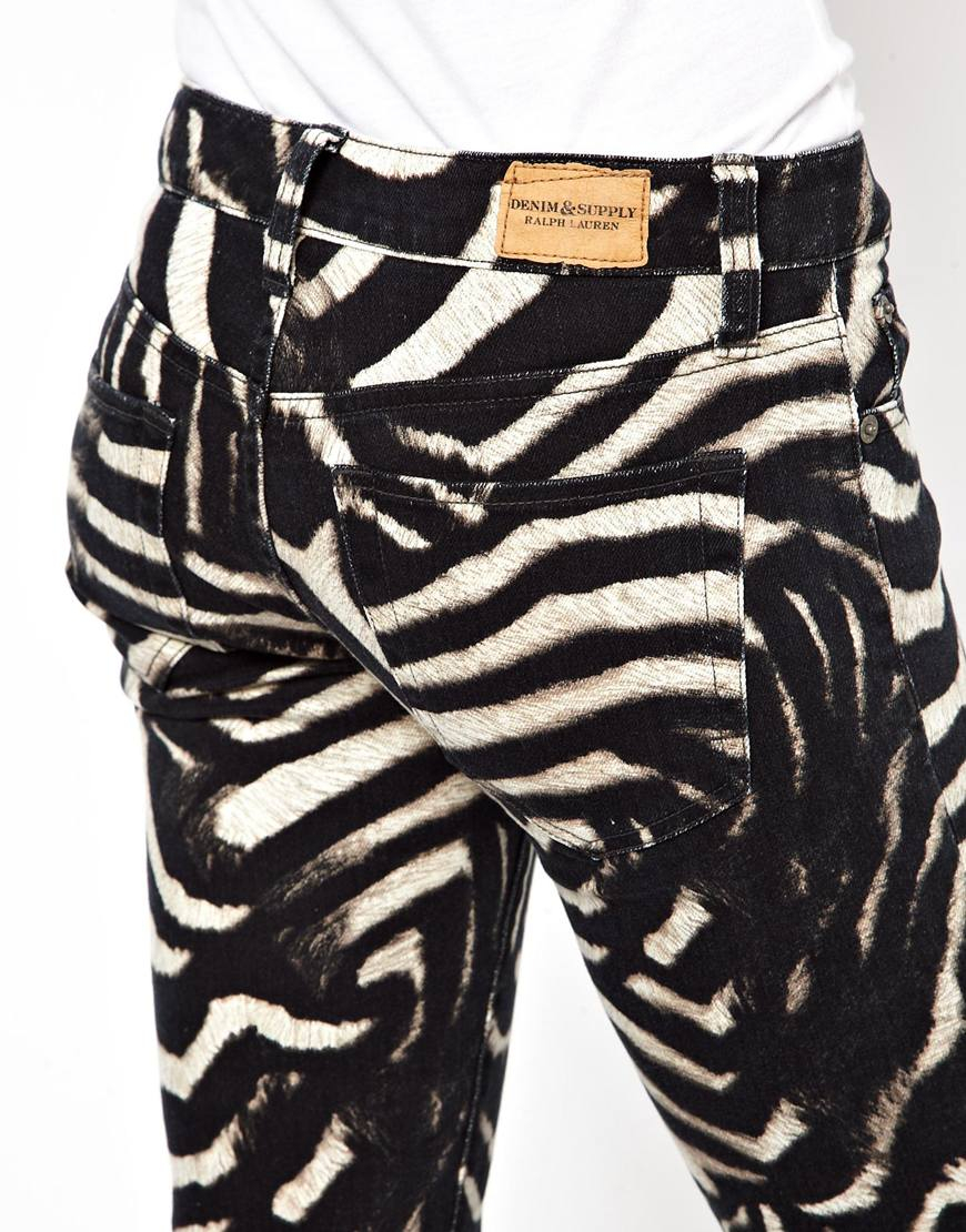 zebra pattern jeans