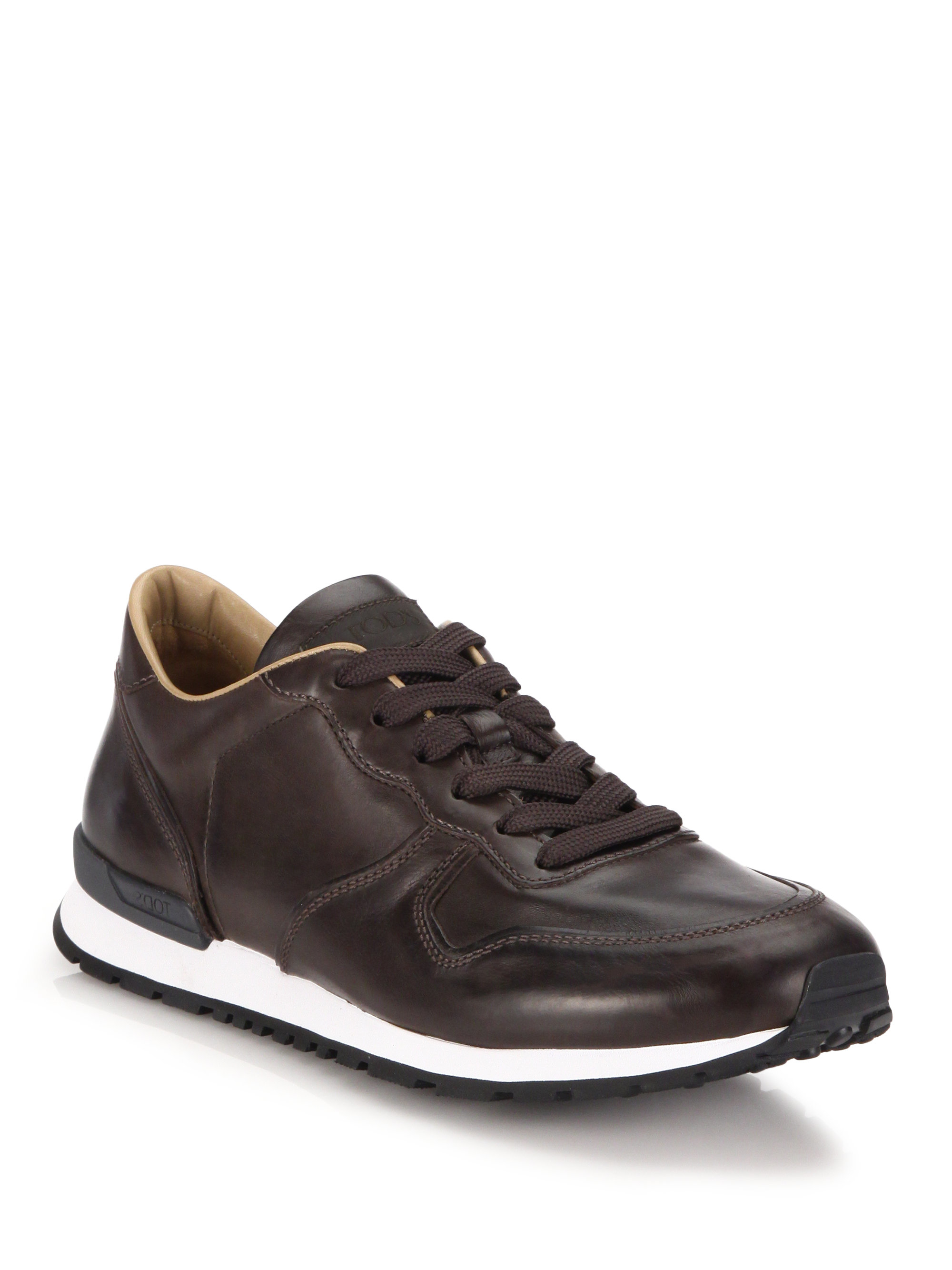 Tod's Leather Sneakers in Brown for Men | Lyst