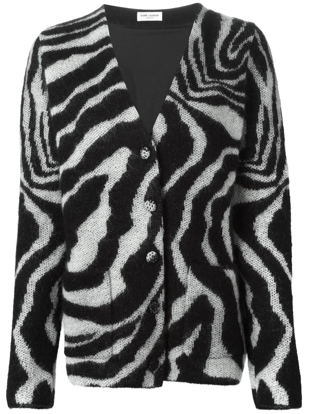 saint laurent zebra cardigan