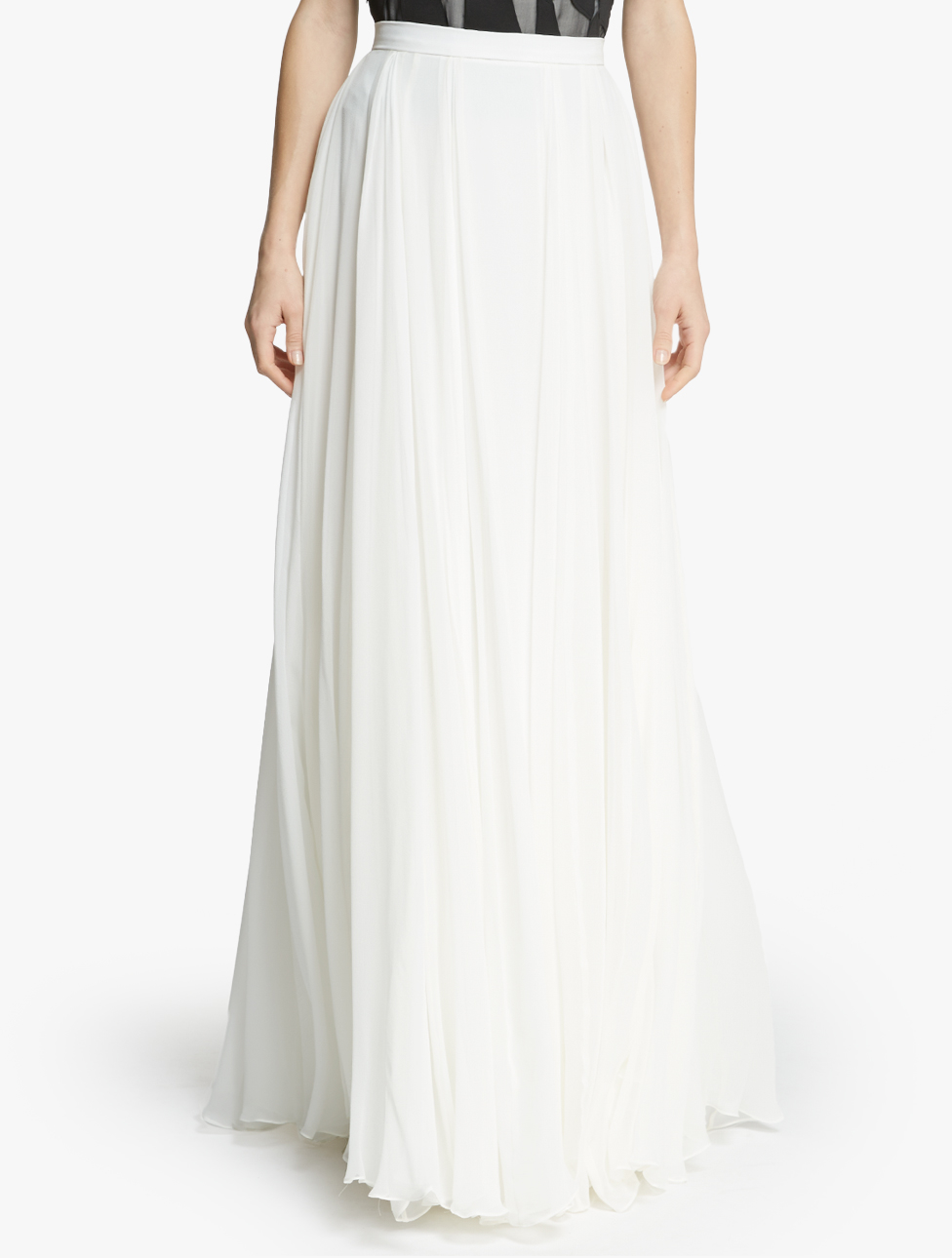 Lyst - Halston Flowy Georgette Maxi Skirt in White