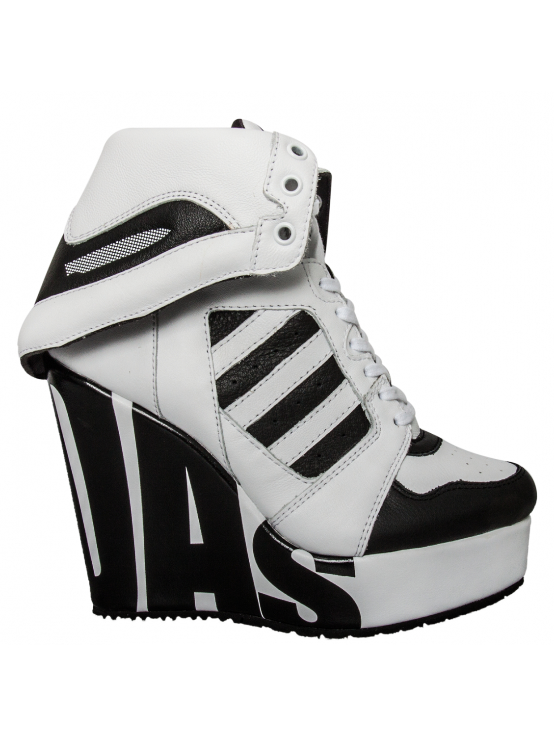 Jeremy scott for adidas Streetball Platform Logo Wedge White/Black in ...
