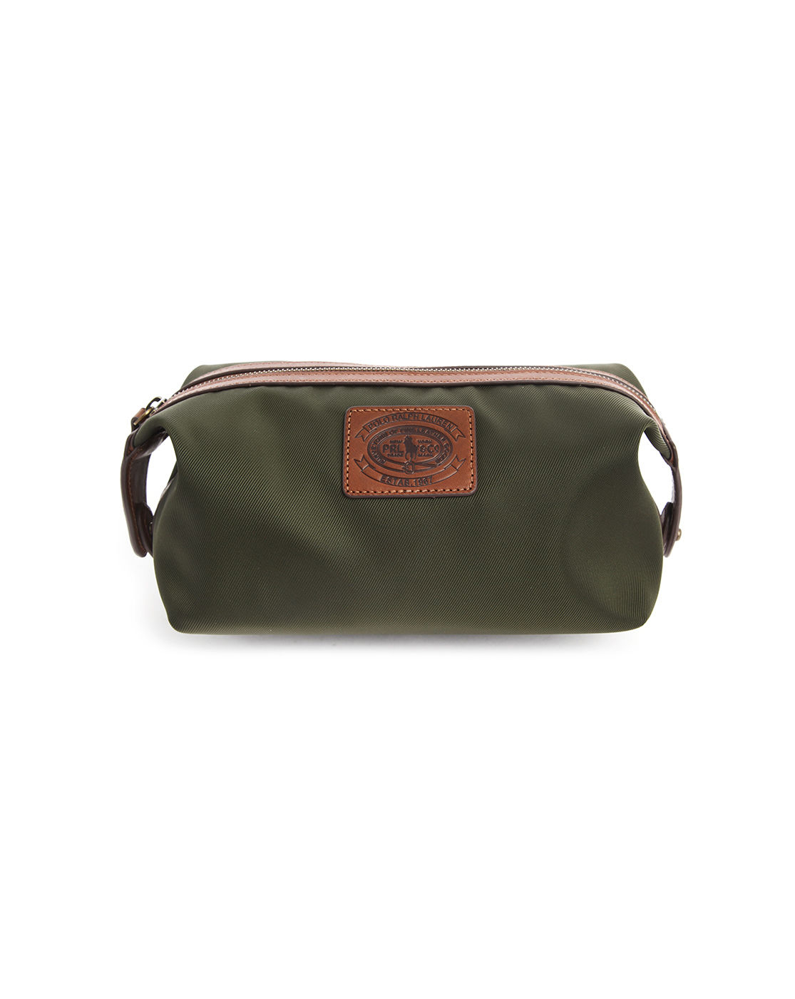 Polo ralph lauren Khaki Leather Nylon Toiletry Bag in Natural for Men