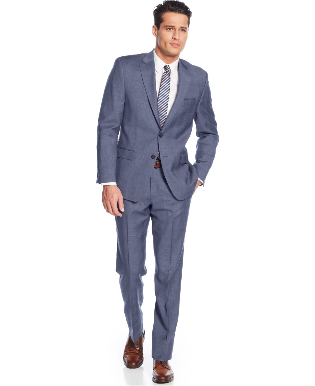 Lauren by ralph lauren Mid Blue Plaid Suit in Blue for Men | Lyst