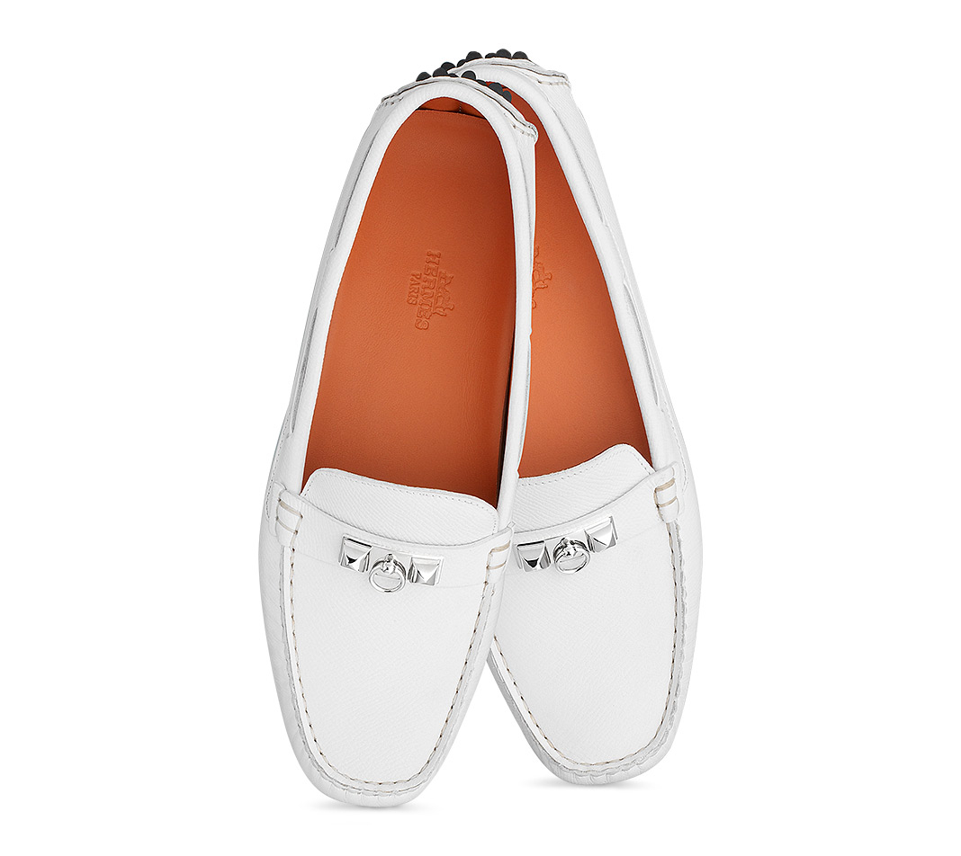 Hermès Irving Driving Moccasins in White | Lyst