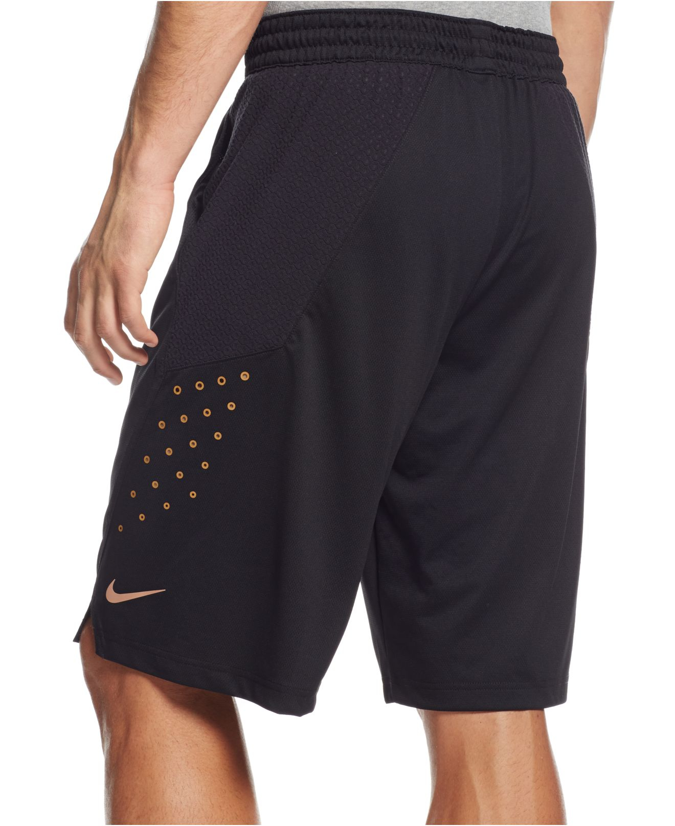 Nike Synthetic 12" Hyper Elite Power Dri-fit Shorts in Black/Metallic  Bronze (Black) for Men | Lyst