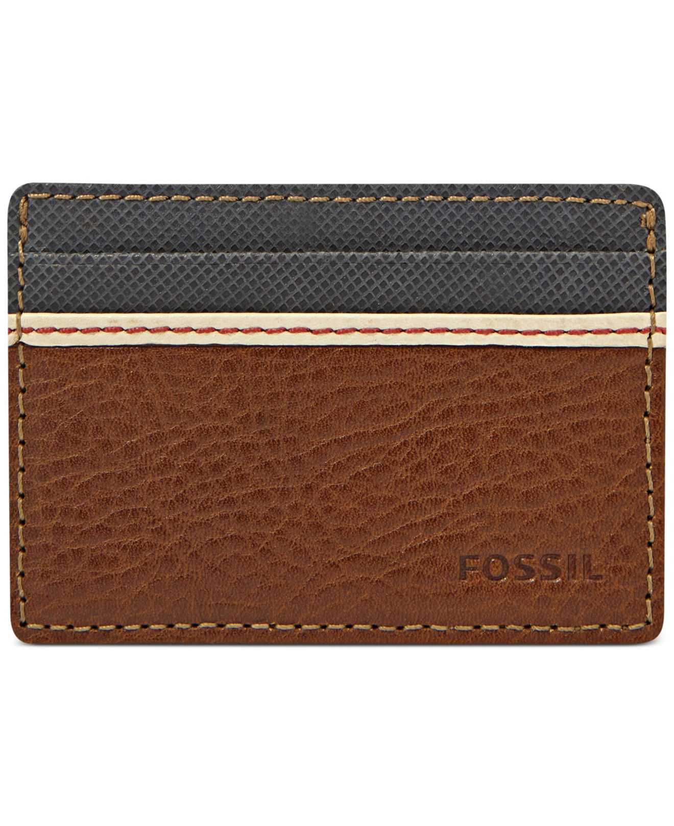 Fossil Elgin Id Card Case Front Pocket Wallet in Brown for Men Lyst