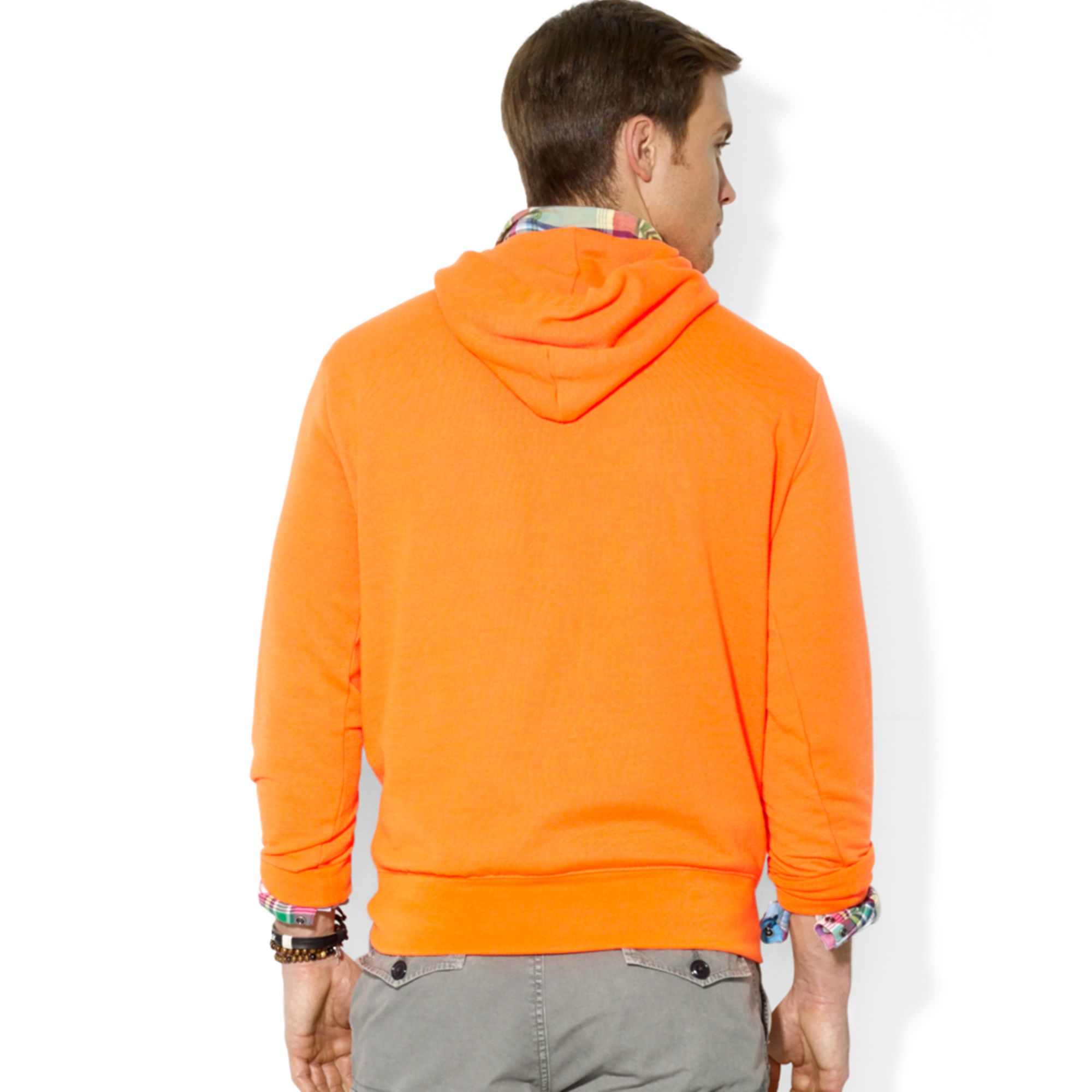 mens orange polo hoodie